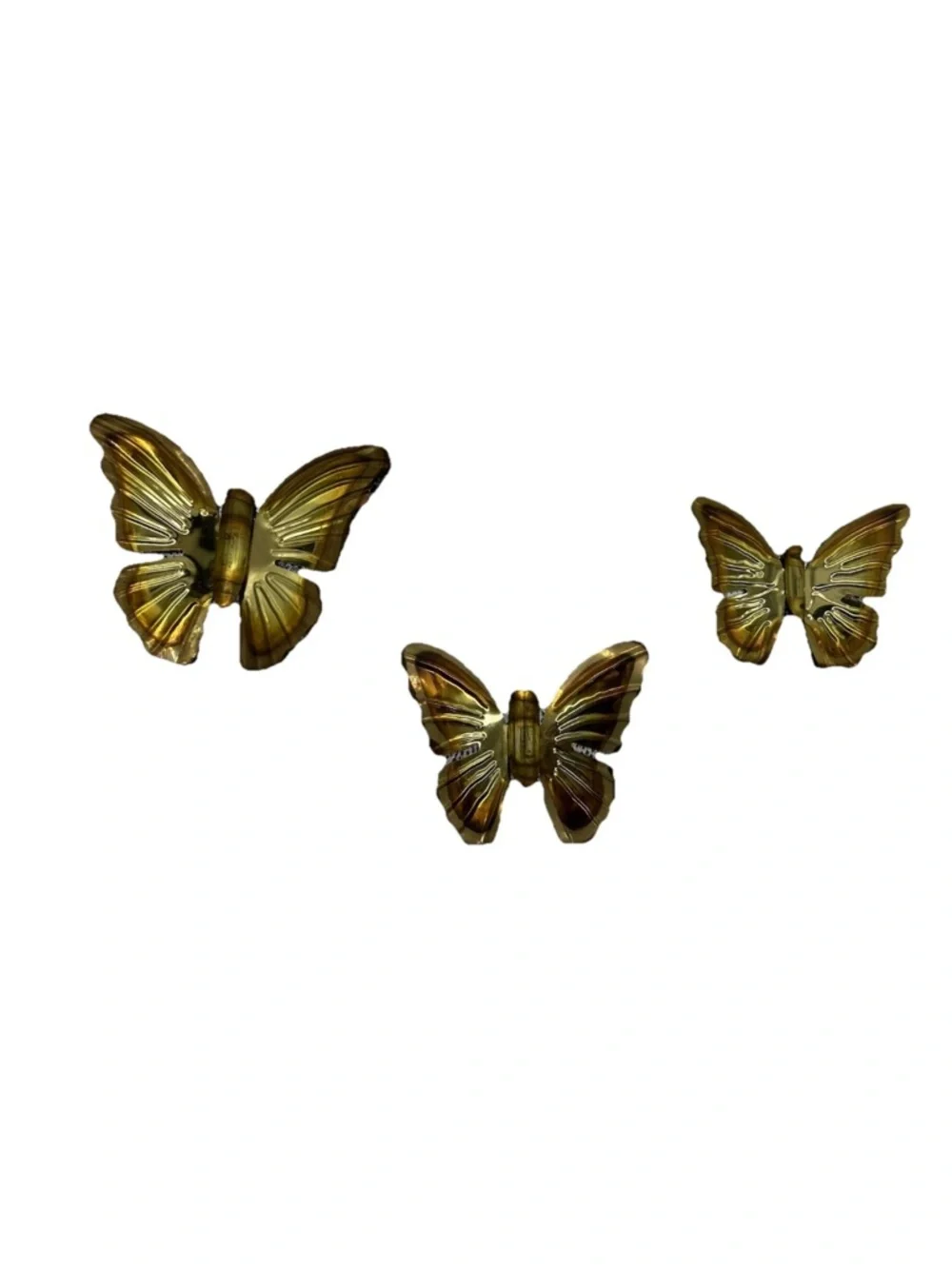 Home Interiors Metallic Gold Butterfly Wall Hooks - Trio
